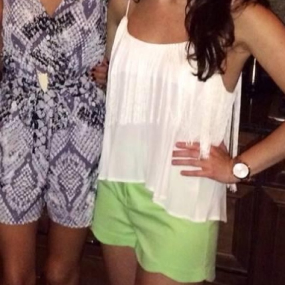 White tank with tassels